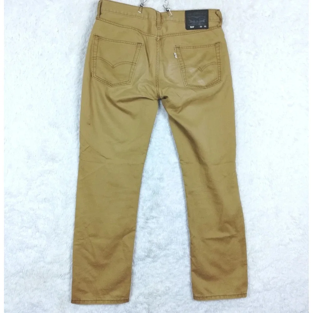 Levi's Mens Jeans 514‎ Straight Leg Regular Fit Brown Soft Washed Twill 33x32